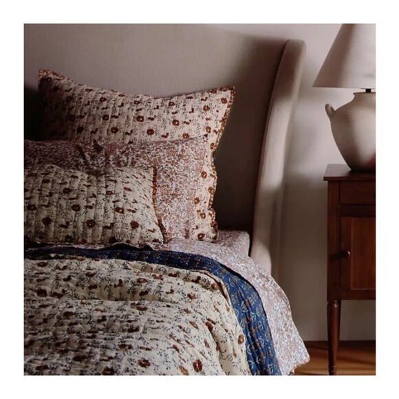 NEW! Anthropologie Amber Lewis Rosebury 2 KING Shams Floral Cottage Boho - Picture 3 of 6